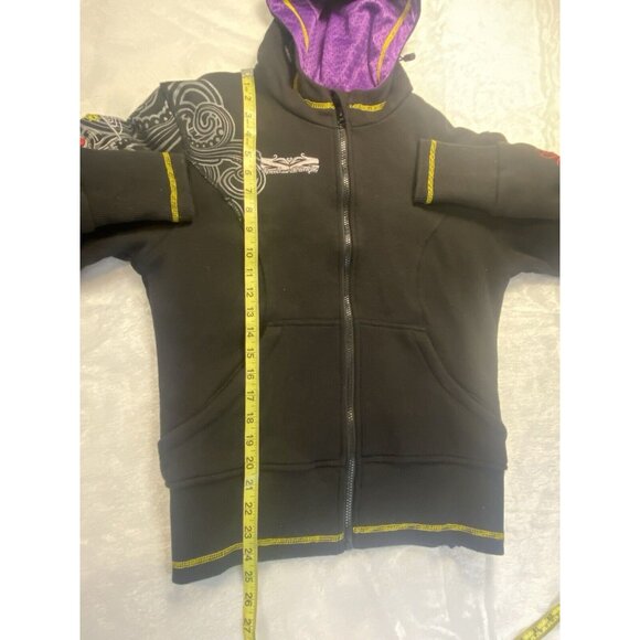 Speed & Strength Womens M Black Embroidered Hoodie Zip Killer Queen Thumb Holes - Picture 9 of 12